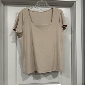 Socialite Light Beige Short Sleeve Top